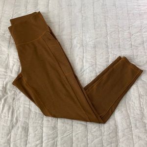 prAna High Waist Becksa Leggings Size M Ribbed with POCKETS!